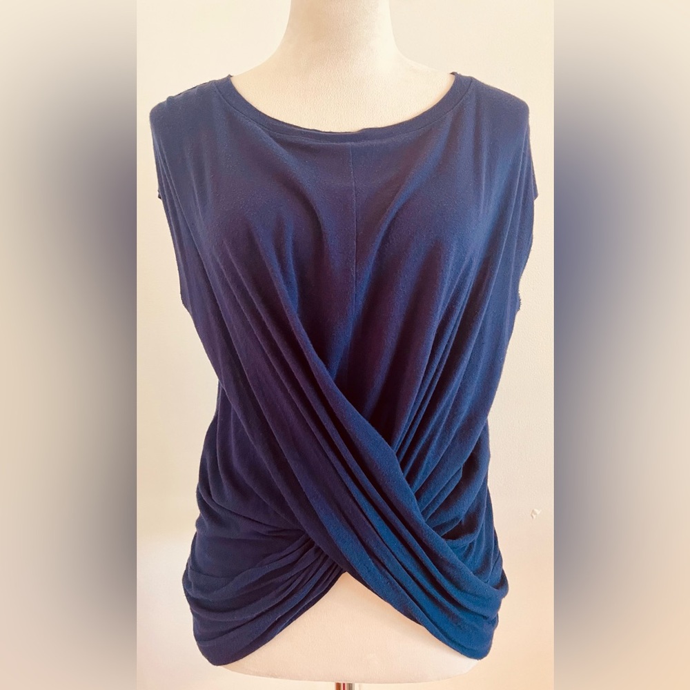 Anthropologie Bailey 44 Navy Twist Front Top